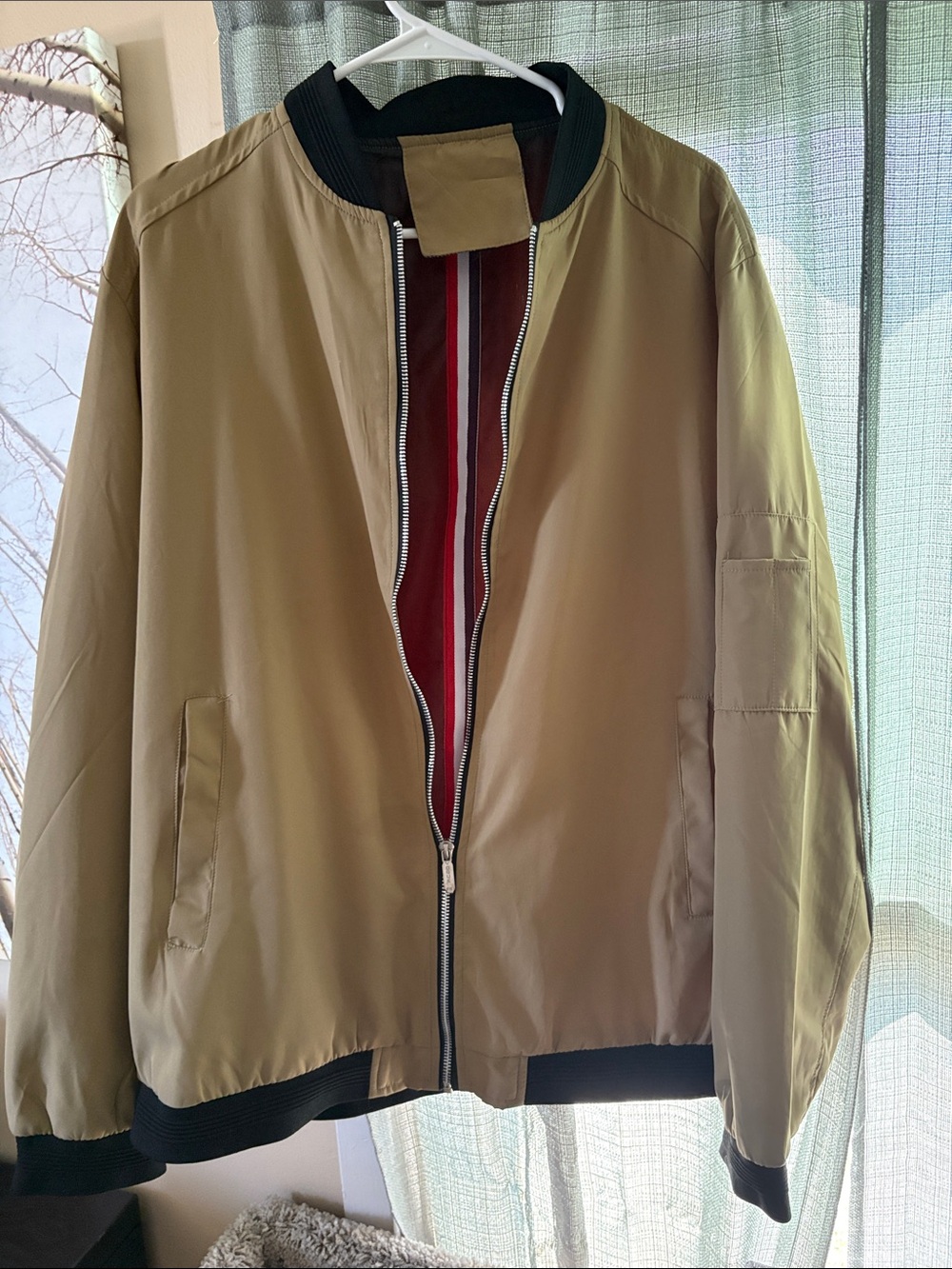 Men's Lightweight Bomber Jacket - Tan
